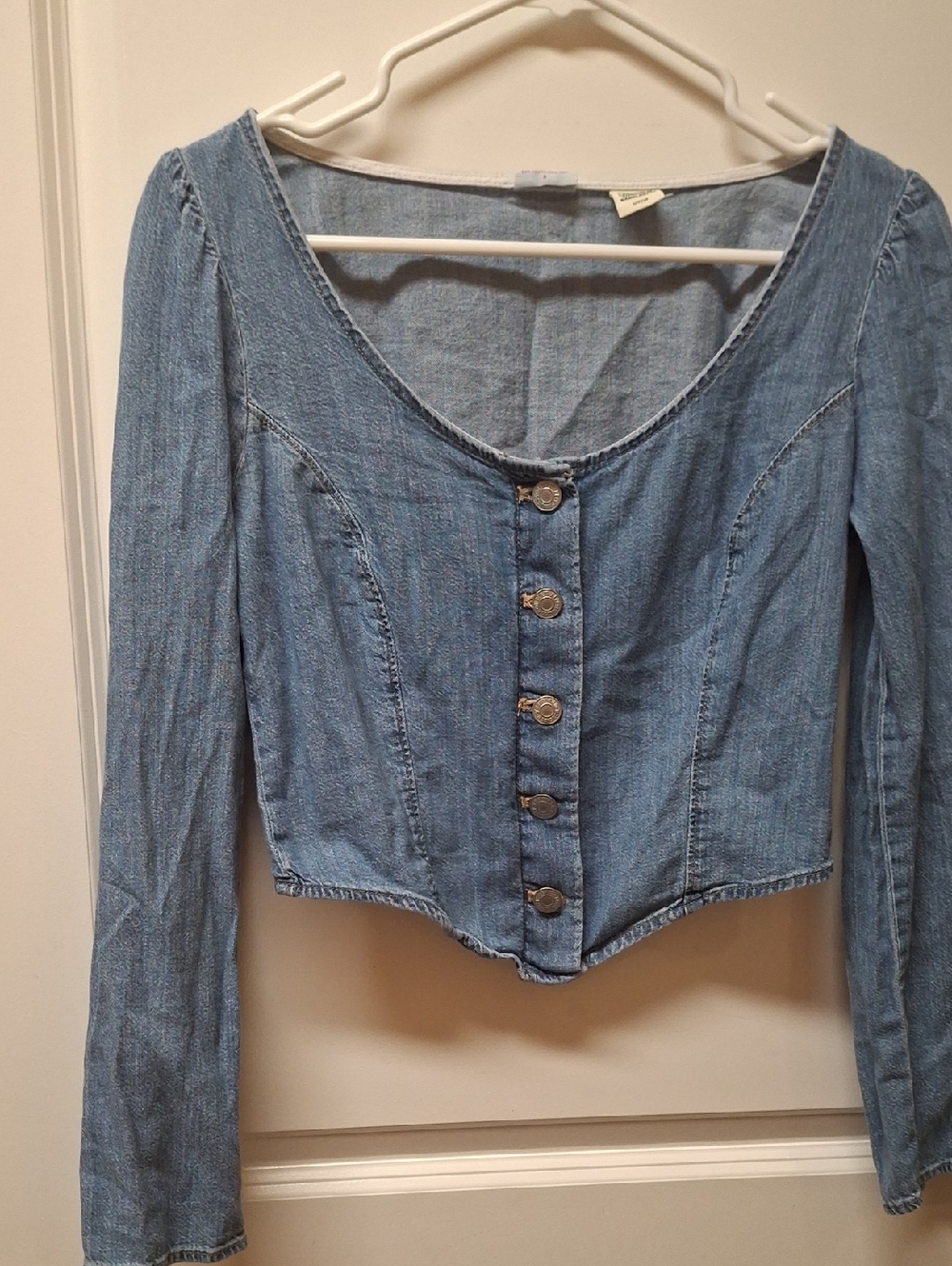Levi's Light Blue Denim Button-Front Long Sleeve Top